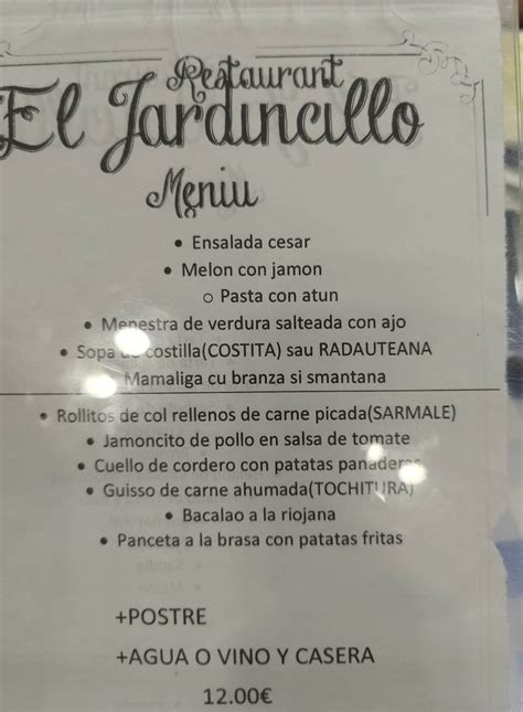 el jardincillo menú|Menu at El Jardincillo restaurant, Zaragoza